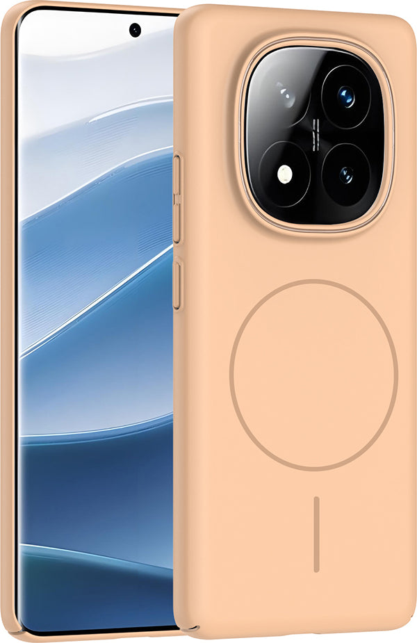 Redmi Note 14 Pro Plus Kılıf Magsafe Şarj Özellikli Mnc Ruby Silikon Kapak - Desert Titanyum
