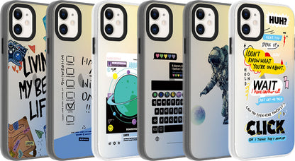 Apple iPhone 12 Kılıf Desenli Mnc Dragon Sert Kapak-Klavye