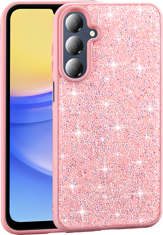 Galaxy A26 Kılıf Parlak Taşlı Tasarım Mnc Pırlanta Kapak - Pembe