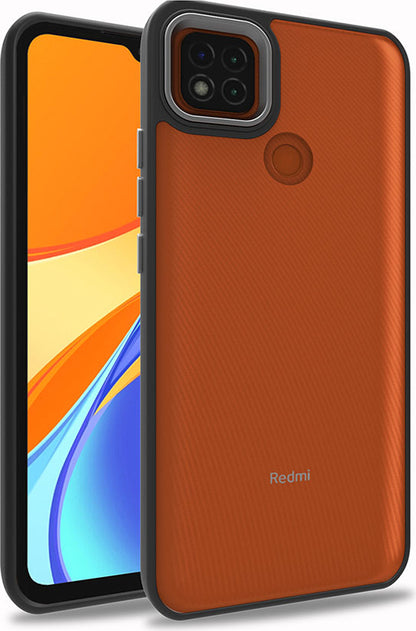 Xiaomi Redmi 9c Kılıf Mnc Flora Kapak-Siyah