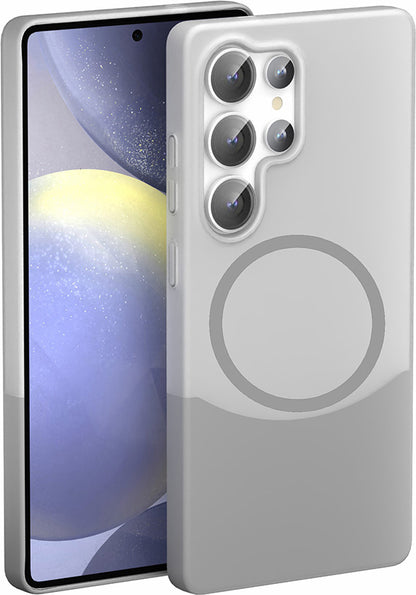 Galaxy S25 Ultra Kılıf M-Safe Şarj Özellikli Mıknatıslı Mnc Duble Kapak - Gri