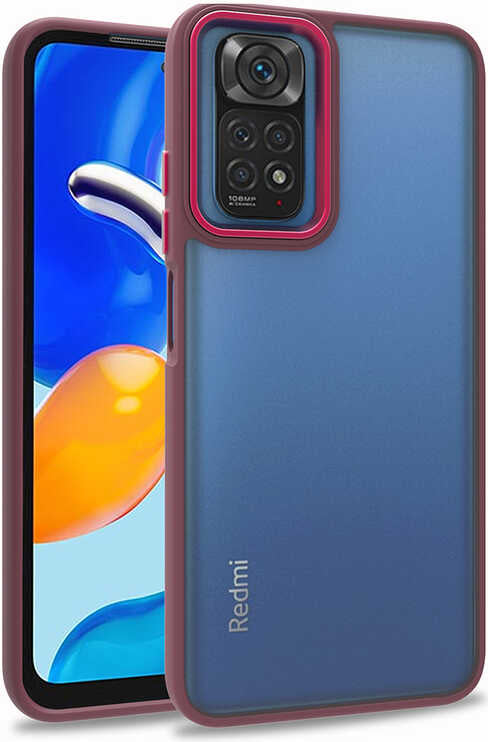 Xiaomi Redmi Note 11S Global Kılıf Mnc Flora Kapak-Kırmızı