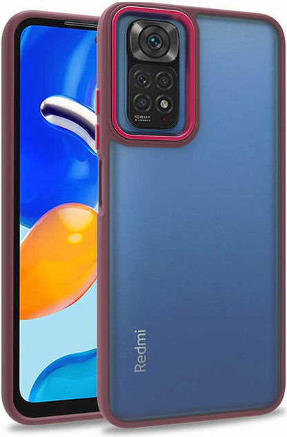 Xiaomi Redmi Note 11S Global Kılıf Mnc Flora Kapak-Kırmızı