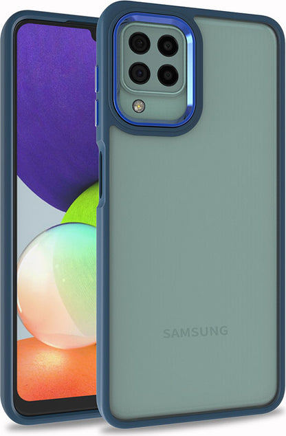 Galaxy M22 Kılıf Mnc Flora Kapak-Mavi