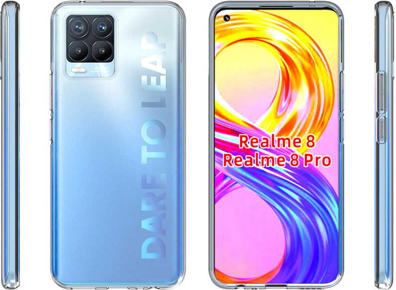 Realme 8 Kılıf Mnc Süper Silikon Kapak-Renksiz