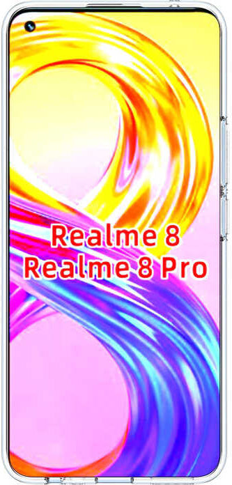 Realme 8 Kılıf Mnc Süper Silikon Kapak-Renksiz
