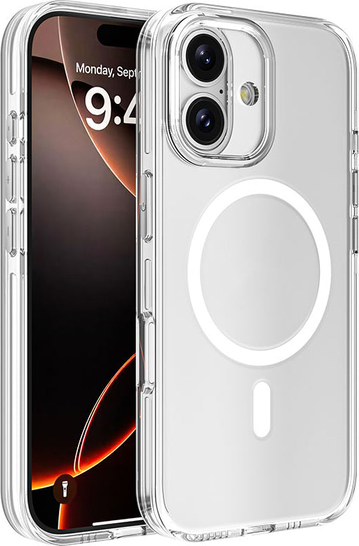 iPhone 16 Kılıf Magsafe Şarj Özellikli Kamera Korumalı Mnc Kripto Kapak-Şeffaf