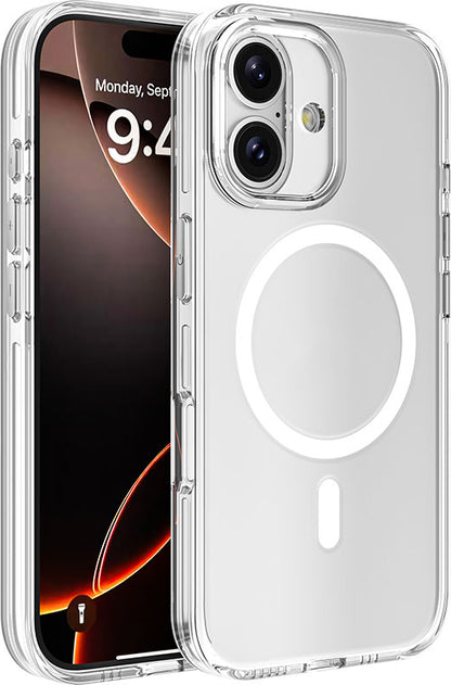 iPhone 16 Kılıf Magsafe Şarj Özellikli Kamera Korumalı Mnc Kripto Kapak-Şeffaf