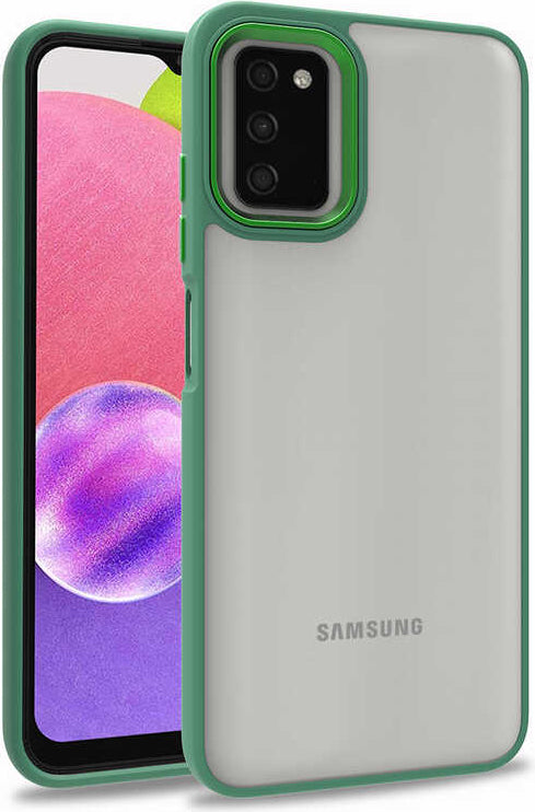 Galaxy A03S Kılıf Mnc Flora Kapak-Yeşil