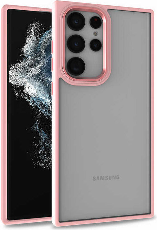 Galaxy S22 Ultra Kılıf Mnc Flora Kapak-Rose Gold