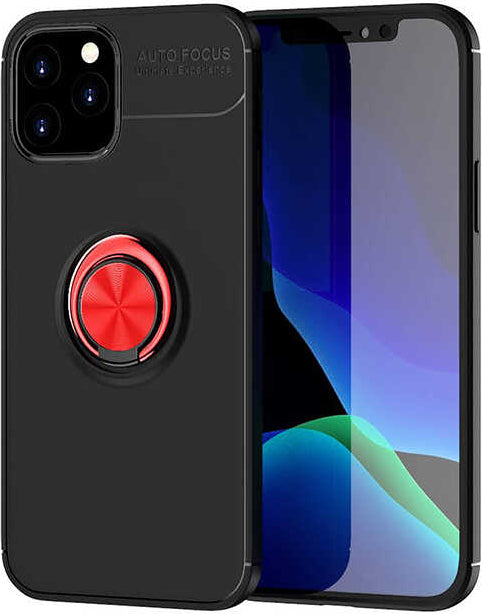 iPhone 12 Pro Uyumlu Mnc Ravel Silikon Kapak-Siyah-Kırmızı