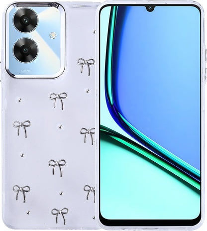 Realme Note 60 Kılıf Airbag Tasarımlı Simli Şeffaf Mnc Kutup Kapak - Fiyonk