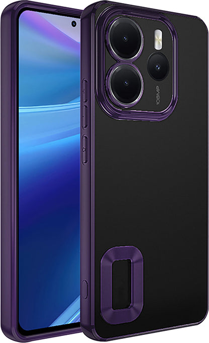 Redmi Note 14 4g Kılıf Kamera Korumalı Logo Gösteren Mnc Omega Kapak - Derin Mor
