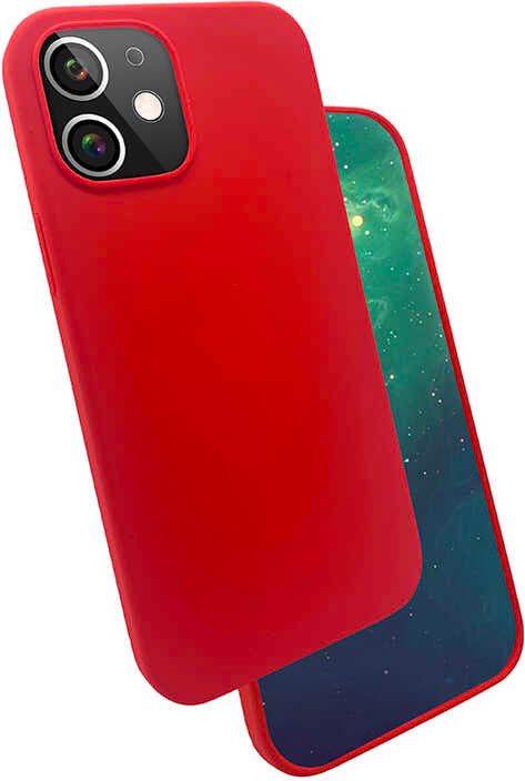 iPhone 12 Uyumlu Mnc Silk Silikon-Kırmızı