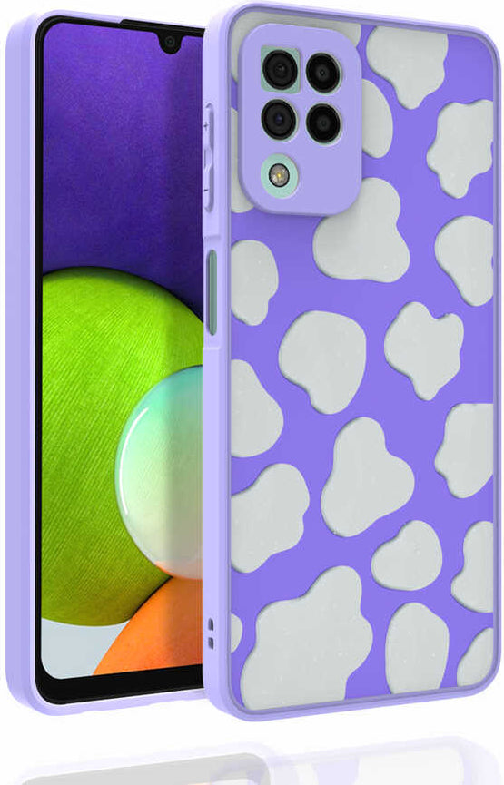 Galaxy M22 Kılıf Desenli Kamera Korumalı Parlak Mnc Nora Kapak-No6