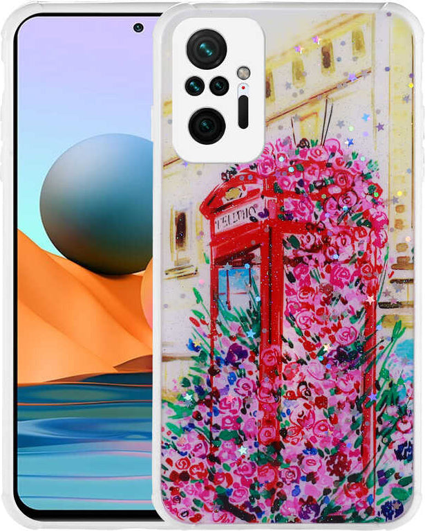 Xiaomi Redmi Note 10 Pro Kılıf Simli Desenli Kamera Korumalı Parlak Mnc Popy Kapak-Kulübe