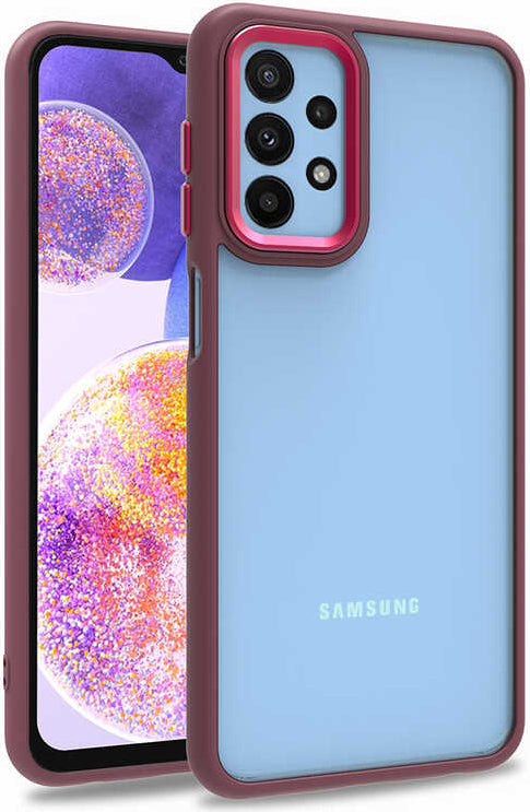 Galaxy A23 Kılıf Mnc Flora Kapak-Kırmızı