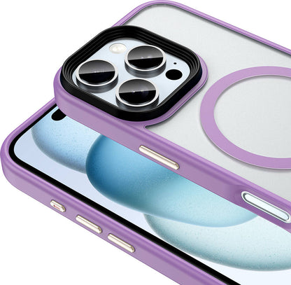 Apple iPhone 16 Pro Max Kılıf Mat Arka Yüzey Wireless Şarj Özellikli Mnc Flet Magsafe Kapak-Titanyu