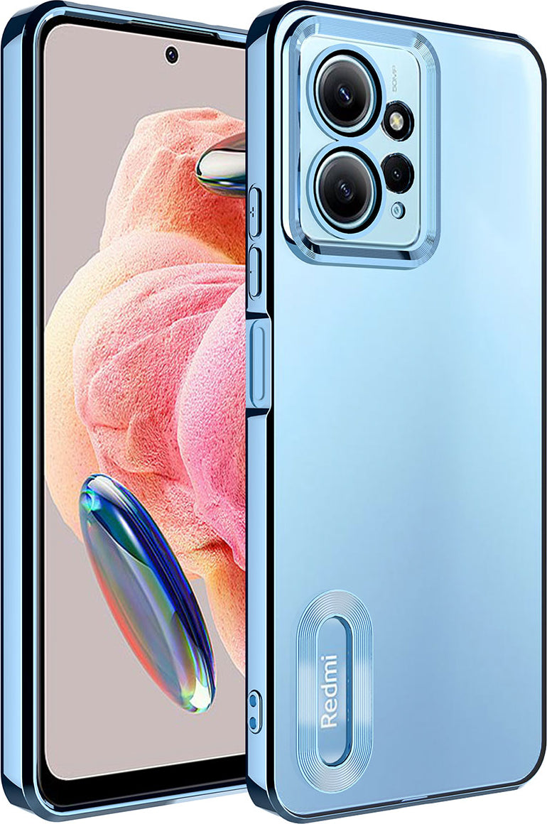 Xiaomi Redmi Note 12 4g Kılıf Kamera Korumalı Logo Gösteren Mnc Omega Kapak-Sierra Mavi
