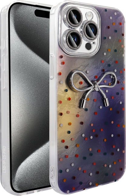 iPhone 15 Pro Kılıf Kamera Korumalı Figürlü Mnc Ponti Silikon Kapak - Lila