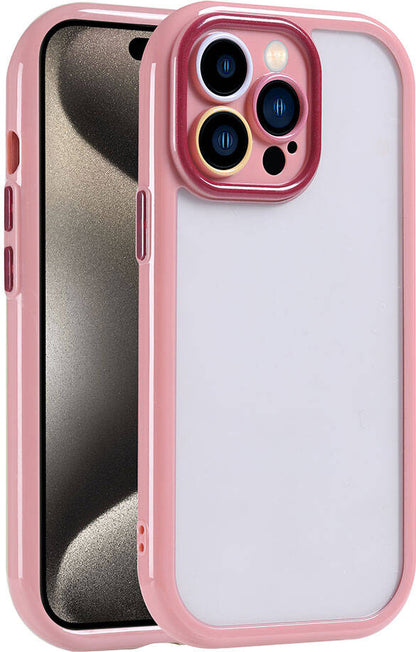 Apple iPhone 15 Pro Kılıf Kamera Korumalı Renkli Kenar ve Çerçeve Tasarımlı Mnc Vitamin Kapak-Mürdüm