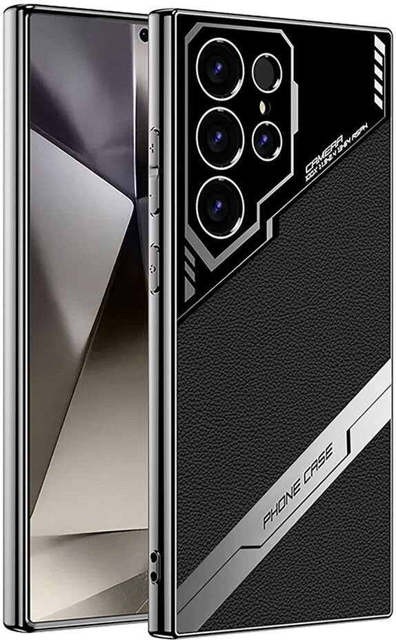 Galaxy S24 Ultra Kılıf Kamera Korumalı Suni Deri Tasarım Mnc Yeni Seri Procase Kapak-Siyah