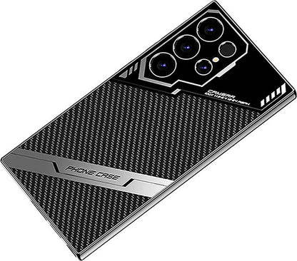 Galaxy S23 Ultra Kılıf Kamera Korumalı Karbon Tasarım Mnc Yeni Seri Procase Kapak-Siyah Karbon