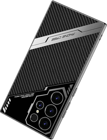 Galaxy S23 Ultra Kılıf Kamera Korumalı Karbon Tasarım Mnc Yeni Seri Procase Kapak-Siyah Karbon