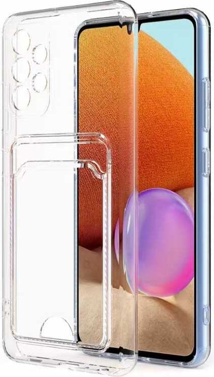 Galaxy A13 4g Kılıf Kartlıklı Şeffaf Mnc Setra Clear Silikon Kapak-Renksiz