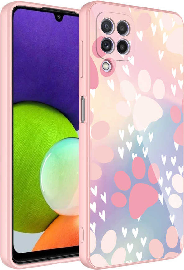 Galaxy M22 Kılıf Kamera Korumalı Desenli Sert Silikon Mnc Epoksi Kapak-No4