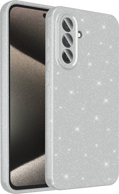 Galaxy A36 Kılıf Kamera Korumalı Simli Lüks Mnc Koton Kapak - Açık Pembe