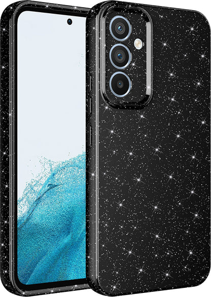 Galaxy S24 Fe Kılıf Kamera Korumalı Simli Lüks Mnc Koton Kapak - Siyah