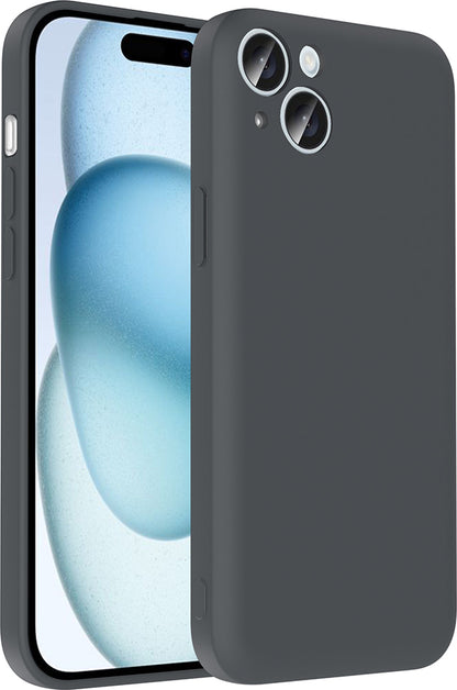 iPhone 15 Plus Kılıf Kamera Korumalı Kartlık Hazneli Mnc Vitra Kapak - Gri