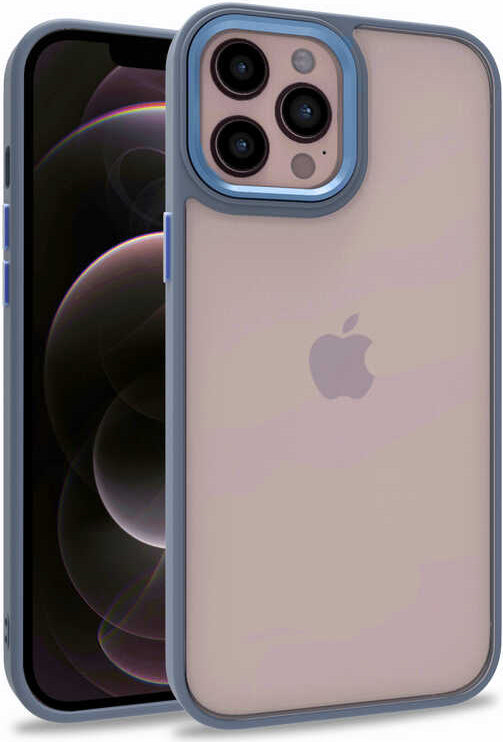 iPhone 12 Pro Max Kılıf Mnc Flora Kapak-Sierra Mavi