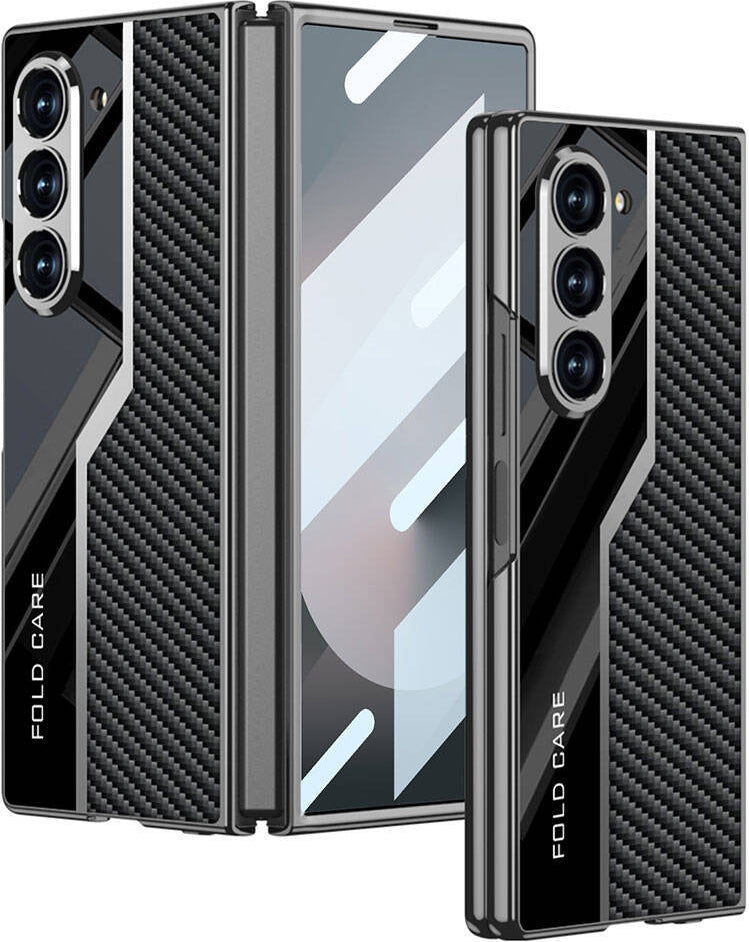 Galaxy Z Fold 6 Kılıf Ultra Ince Kamera Korumalı Pc + Karbon Fiber Tasarımlı Arka Yüzey Mnc Kıpta P