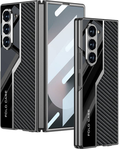 Galaxy Z Fold 6 Kılıf Ultra Ince Kamera Korumalı Pc + Karbon Fiber Tasarımlı Arka Yüzey Mnc Kıpta P