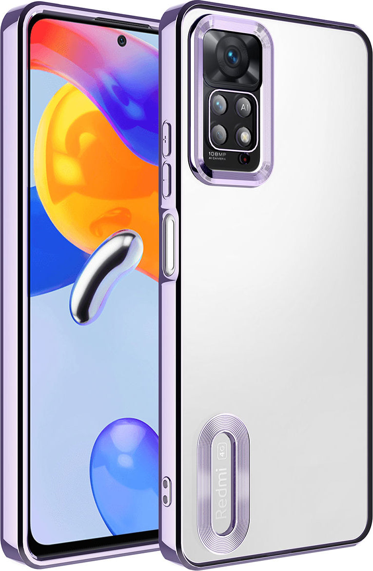 Xiaomi Redmi Note 12 Pro 4g Kılıf Kamera Korumalı Logo Gösteren Mnc Omega Kapak-Lila