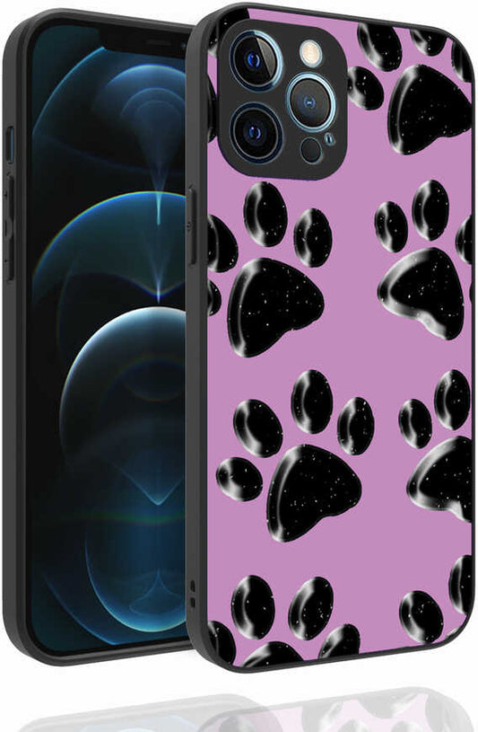 iPhone 12 Pro Max Kılıf Desenli Kamera Korumalı Parlak Mnc Nora Kapak-No3