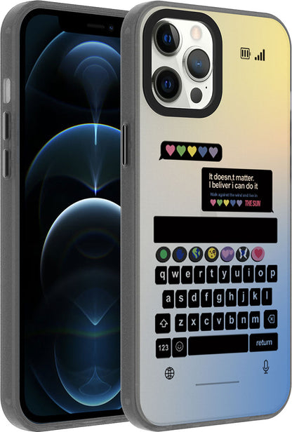 Apple iPhone 12 Pro Max Kılıf Desenli Mnc Dragon Sert Kapak-Klavye