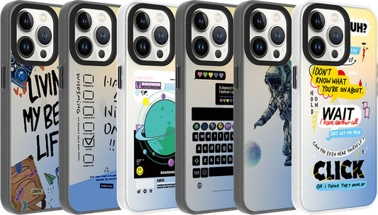 Apple iPhone 13 Pro Kılıf Desenli Mnc Dragon Sert Kapak-Astronot