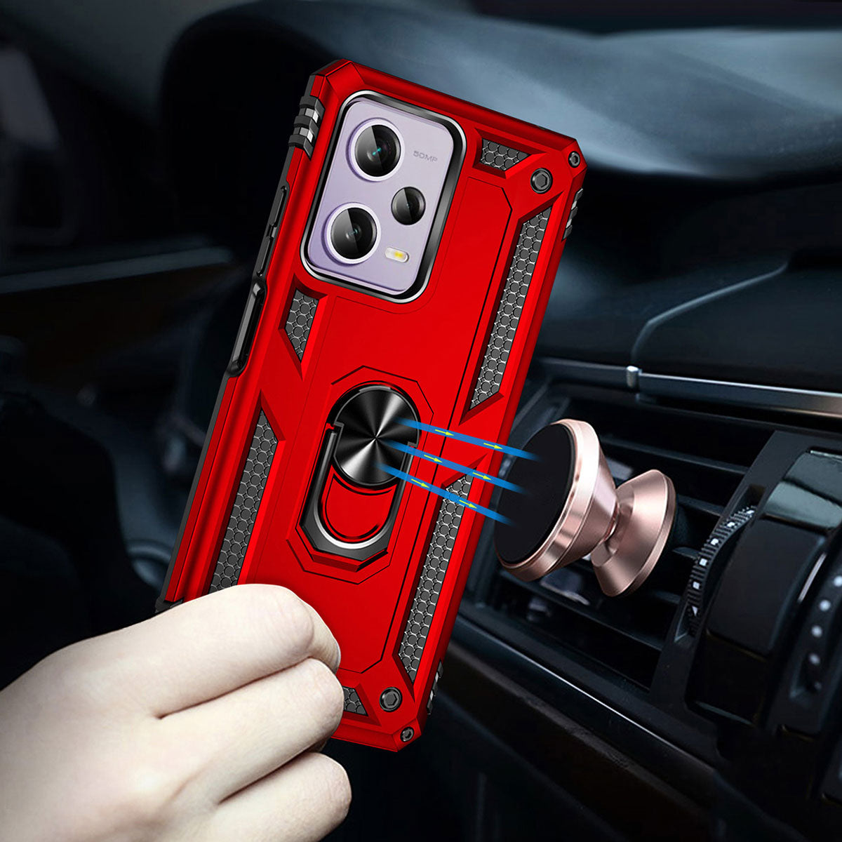 Xiaomi Redmi Note 12 Pro 5g Kılıf Mnc Vega Kapak-Kırmızı