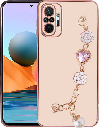 Xiaomi Redmi Note 10 Pro Kılıf El Tutamaçlı Kamera Korumalı Mnc Taka Silikon Kapak-Pembe