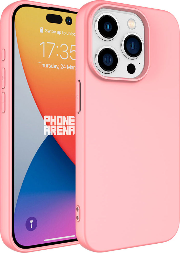 iPhone 15 Pro Uyumlu Mnc Lsr Laaakan Kapak-Pembe Açık