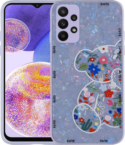 Galaxy A33 5g Kılıf Desenli Sert Silikon Mnc Mumila Kapak-Lilac Bear
