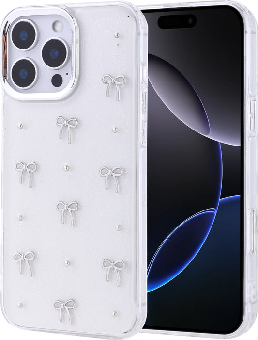 iPhone 16 Pro Max Uyumlu Kılıf Airbag Tasarımlı Simli Şeffaf Mnc Kutup Kapak-No1