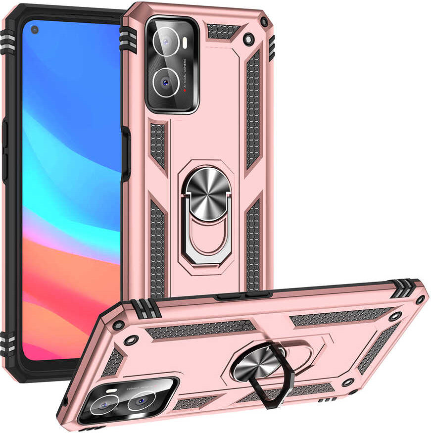 Oppo A96 4g Kılıf Mnc Vega Kapak-Rose Gold