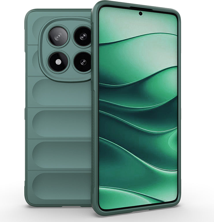Redmi Note 14 Pro 4g Kılıf Esnek Tpu Oyuklu Arka Yüzey Tasarımlı Mnc Etnik Silikon Kapak - Koyu Yeş
