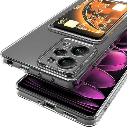 Xiaomi Redmi Note 12 Pro 5g Kılıf Kartlıklı Şeffaf Mnc Setra Clear Silikon Kapak-Renksiz