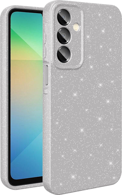 Galaxy A16 Kılıf Kamera Korumalı Simli Lüks Mnc Koton Kapak - Gümüş