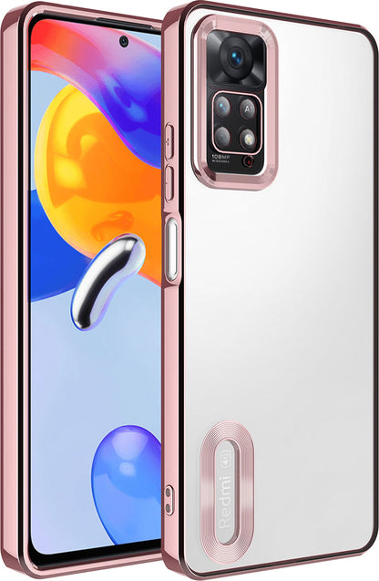 Xiaomi Redmi Note 12 Pro 4g Kılıf Kamera Korumalı Logo Gösteren Mnc Omega Kapak-Rose Gold